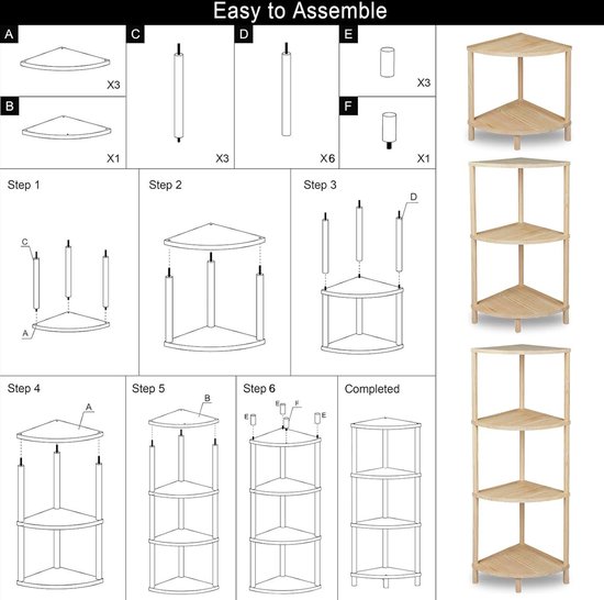 Hoekplanken houten wandplanken, eiken planken, radiale ronde randen opbergplank voor slaapkamer, woonkamer, badkamer, keuken, kantoor elke hoek, 1 pak (maat: 22 cm