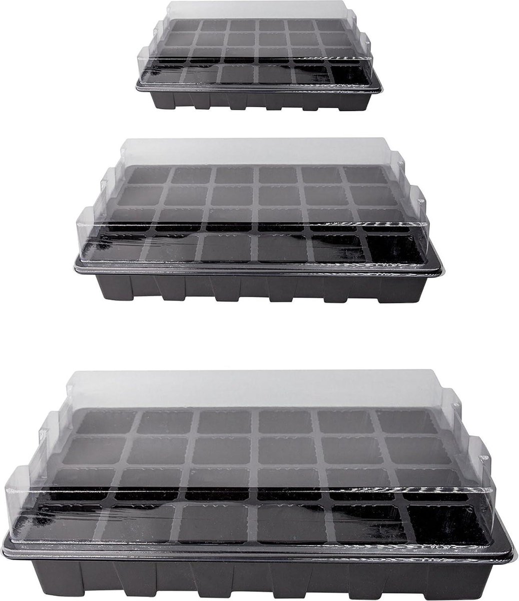 Mini-kweekmachine voor het starten en kweken van gezonde planten - 10 stuks - 240 cellen - 24 kweekbakken met vochtigheidskoepel Kweekbak