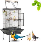 Bol.com Papegaaienkooi – 3-IN-1 - Parkietenkooi Op Voet & Wieltjes – Grote Vogelkooi Voor Binnen – Voliere – Vogelkooien – Inclu... aanbieding
