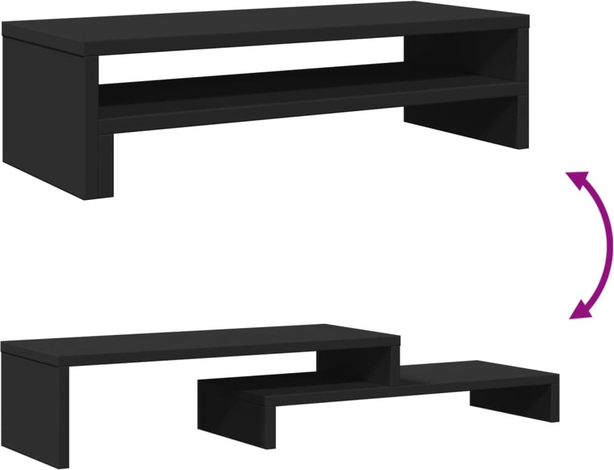 Monitorverhoger Monitorstandaard PC Monitor Monitorstandaard met opbergplanken - 50 x 20 x 11,7 cm (zwart