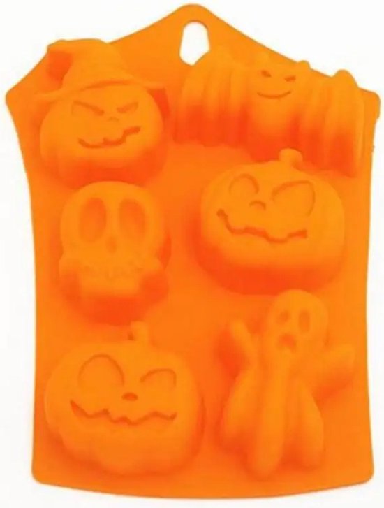 DW4Trading Siliconen Mal Halloween 6 Stuks - Kaarsen - Gips & Epoxy Gieten - Zeep - Cake Chocolade Fondant