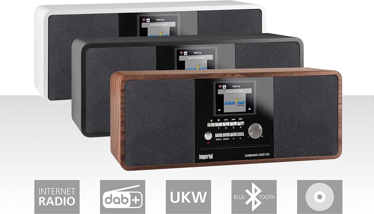 Imperial DABMAN i200 CD Multifunctionele radio DAB+ / FM / Internet / Bluetooth Houtlook