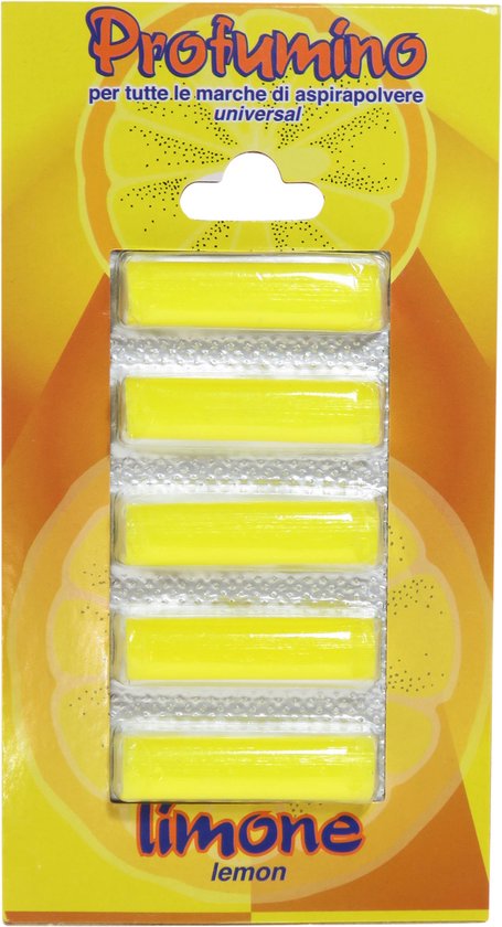 Stofzuiger geurstaafjes - Citroen - 1x 5 stuks - universeel luchtverfrisser geur - parfum geur verfrisser geurverfrisser voor stofzuigers - stofzuigerverfrisser