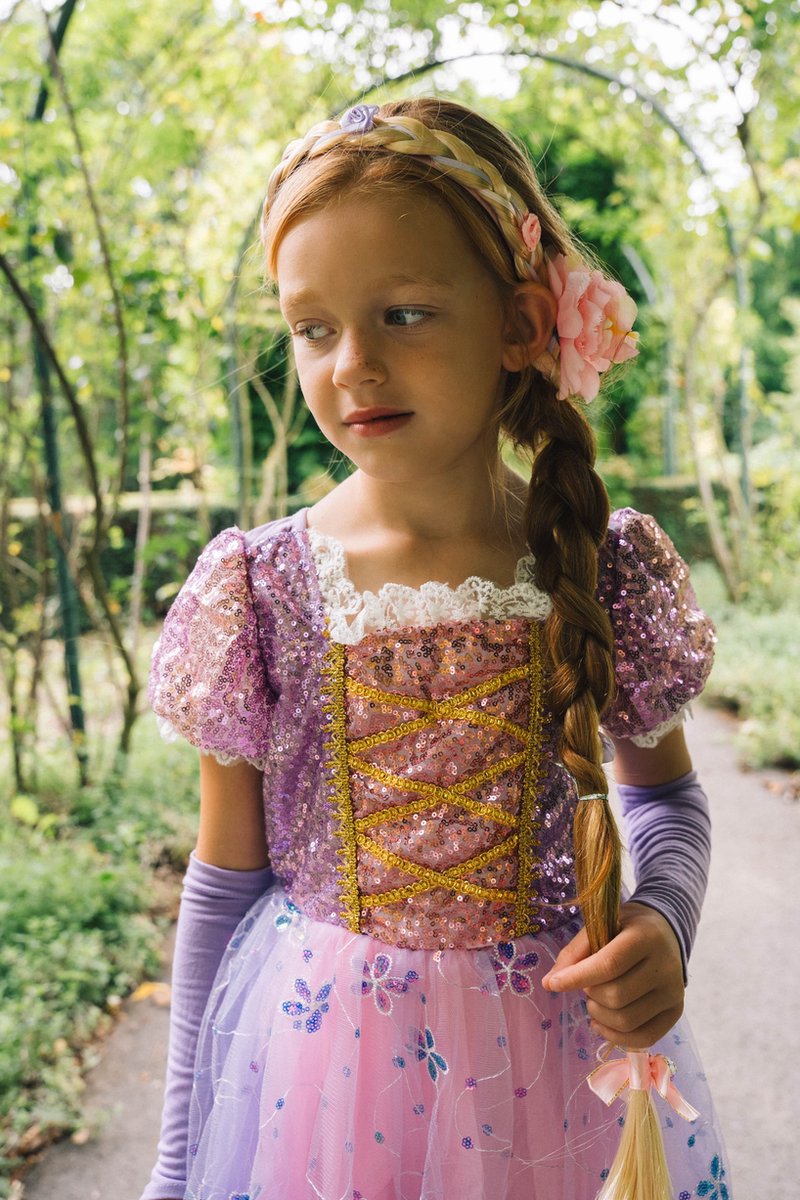 Prinsessenjurk meisje - verkleedjurken meisjes - verkleedkleren kind - prinsessen verkleedkleding - inclusief prinsessen accessoireset — afbeelding 4