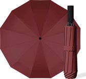 Bol.com Kaaiman® Stormparaplu Opvouwbaar - Rood - 12 Panelen - Windproof - UV bescherming - Paraplu - 1 Knop bediening - Geschik... aanbieding