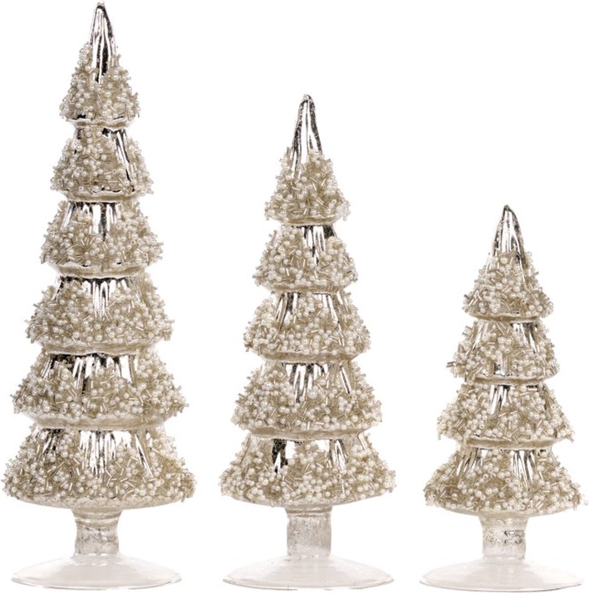 Goodwill - Kerstboom - Champagne - H31 cm - 3 stuks