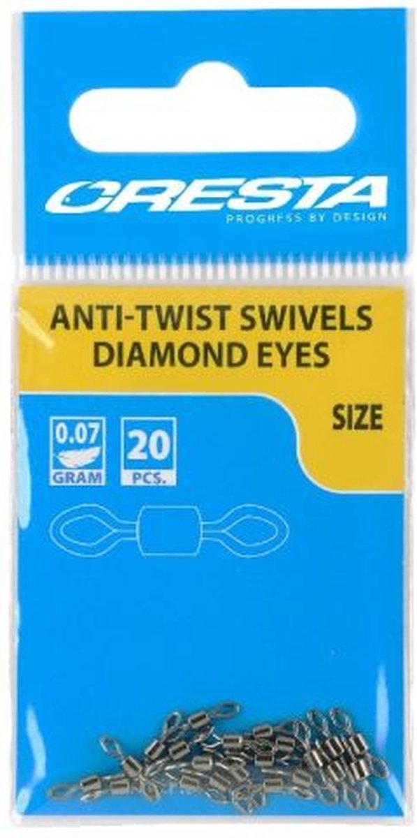 Cresta Anti-twist Swivels Diamond Eyes Nickel 18