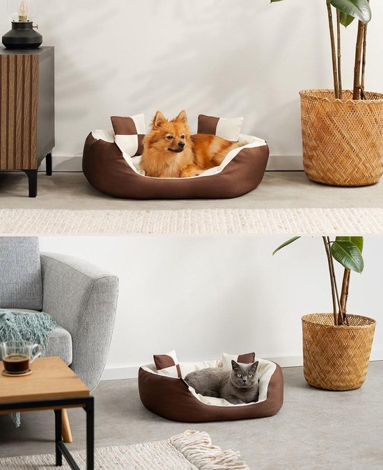 FURRIY Hondenmand Bouclé - Orthopedische mand voor hond - Beige - 73 x 58 x 14.5 cm FURRIY Hondenmand Bouclé - Orthopedische mand voor hond - Beige - 73 x 58 x 14.5 cm