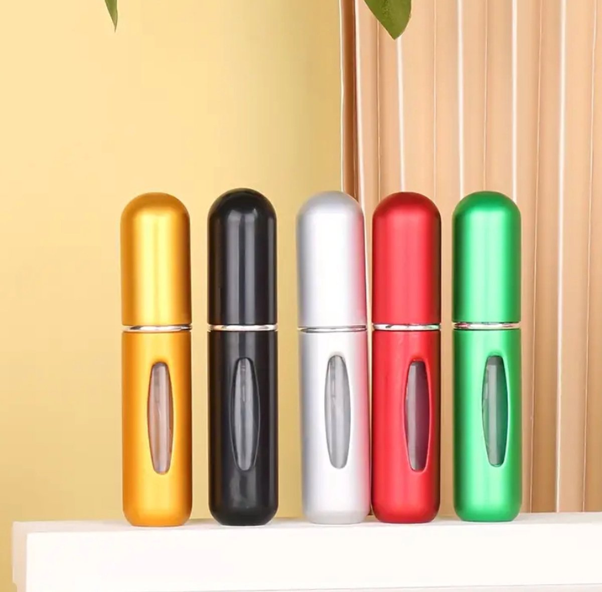 Goedkoopste Compacte Hervulbare Parfumfles - Set van 5 stuks - Parfumverstuiver voor Onderweg en Op Reis - 5ml per stuk