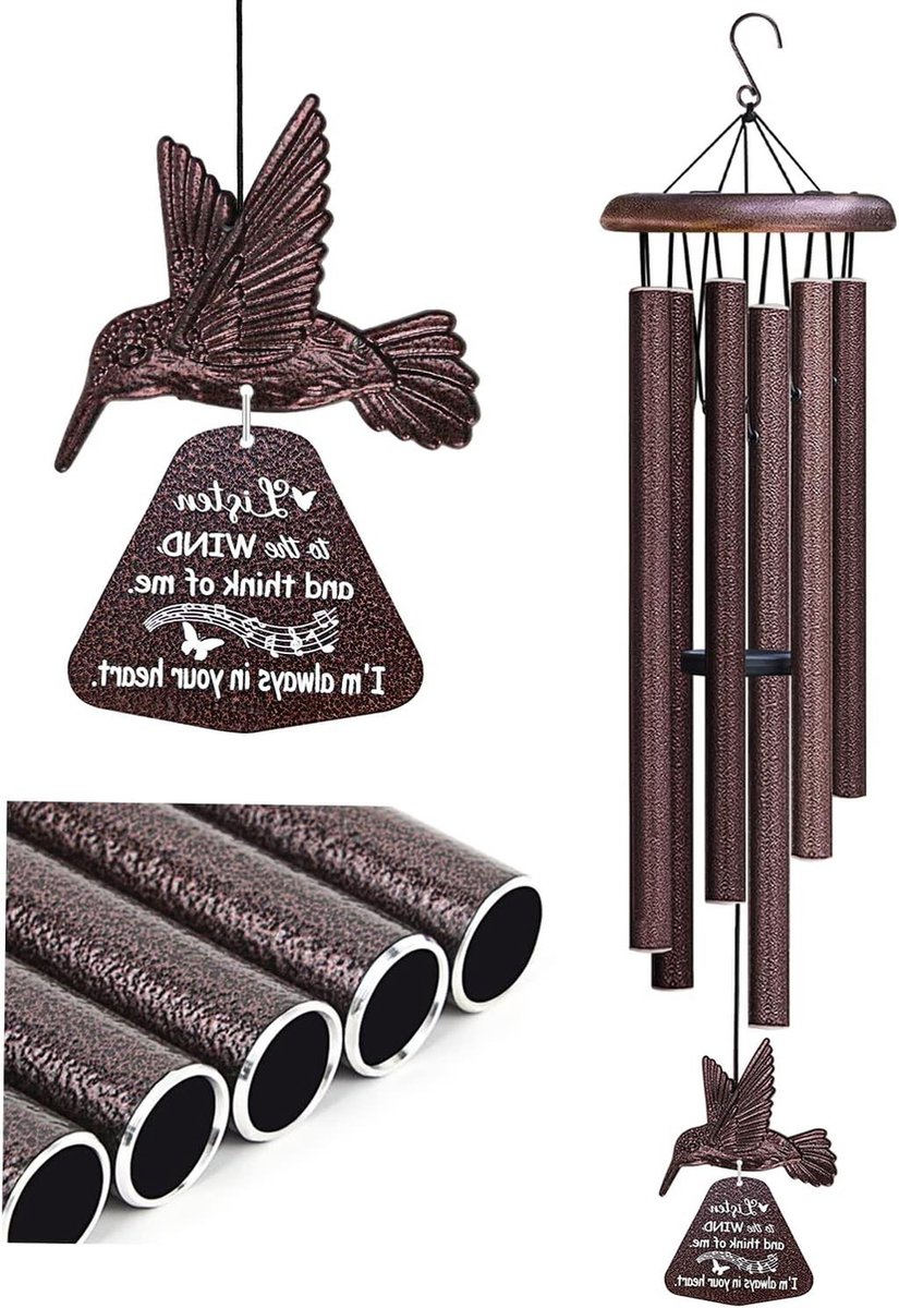 Herdenking windgong - kolibrie windspinner - Prime rouw sympathie cadeau - verlies geliefde - moeder vader echtgenoot