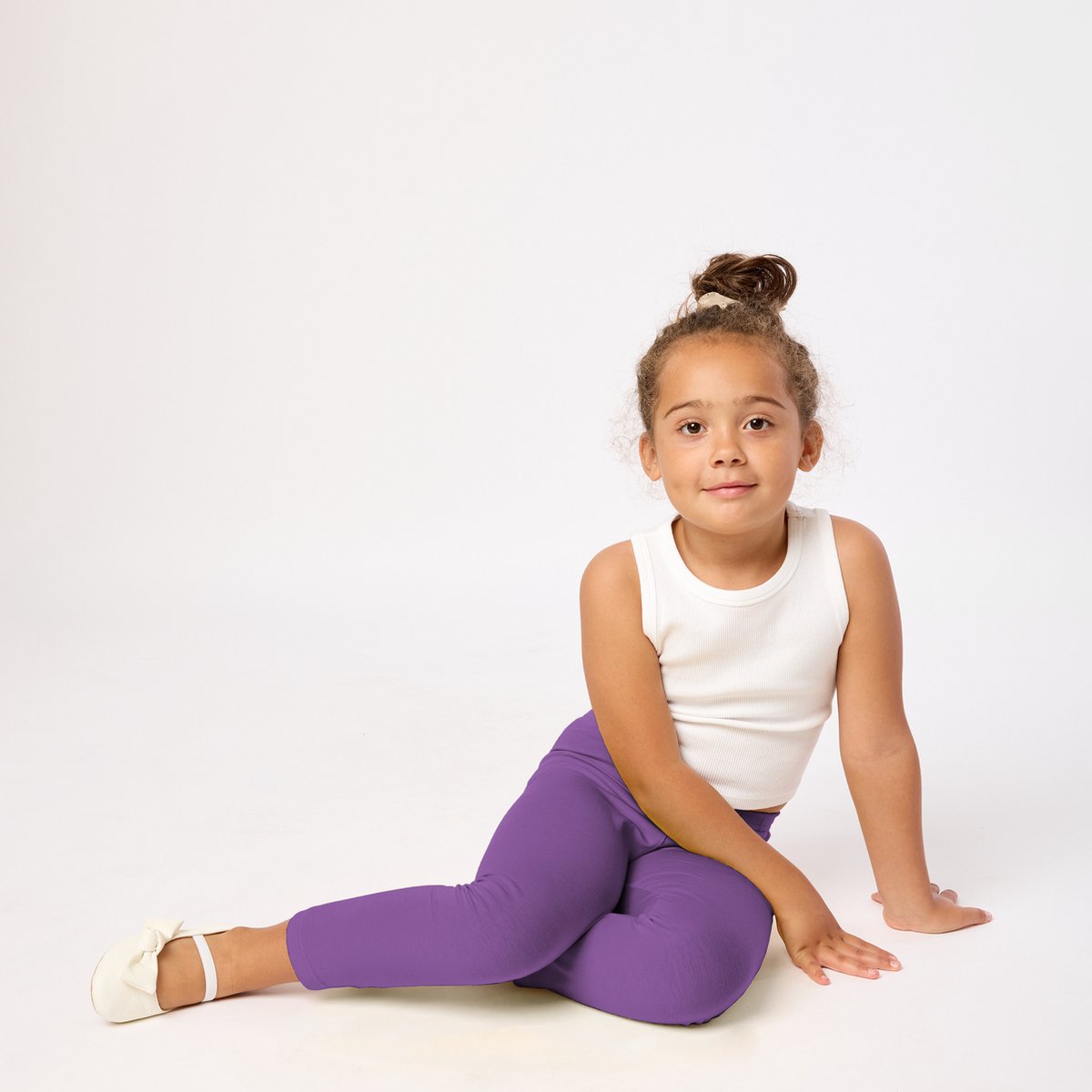 Merry Style MS-MS10-131-LE Meisjes Leggings - Sport - Vrijetijdsbroek - Lang- Viscose - Sporbroek - Yogabroek - Paars - 110