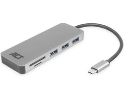 ACT USB-C hub 3.0, 3x USB-A, cardreader, PD pass-through AC7050