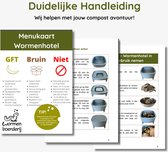 Wormenhotel 30L - 100% Gerecycled kunststof - Wormenbak - Wormentoren - Compostbak