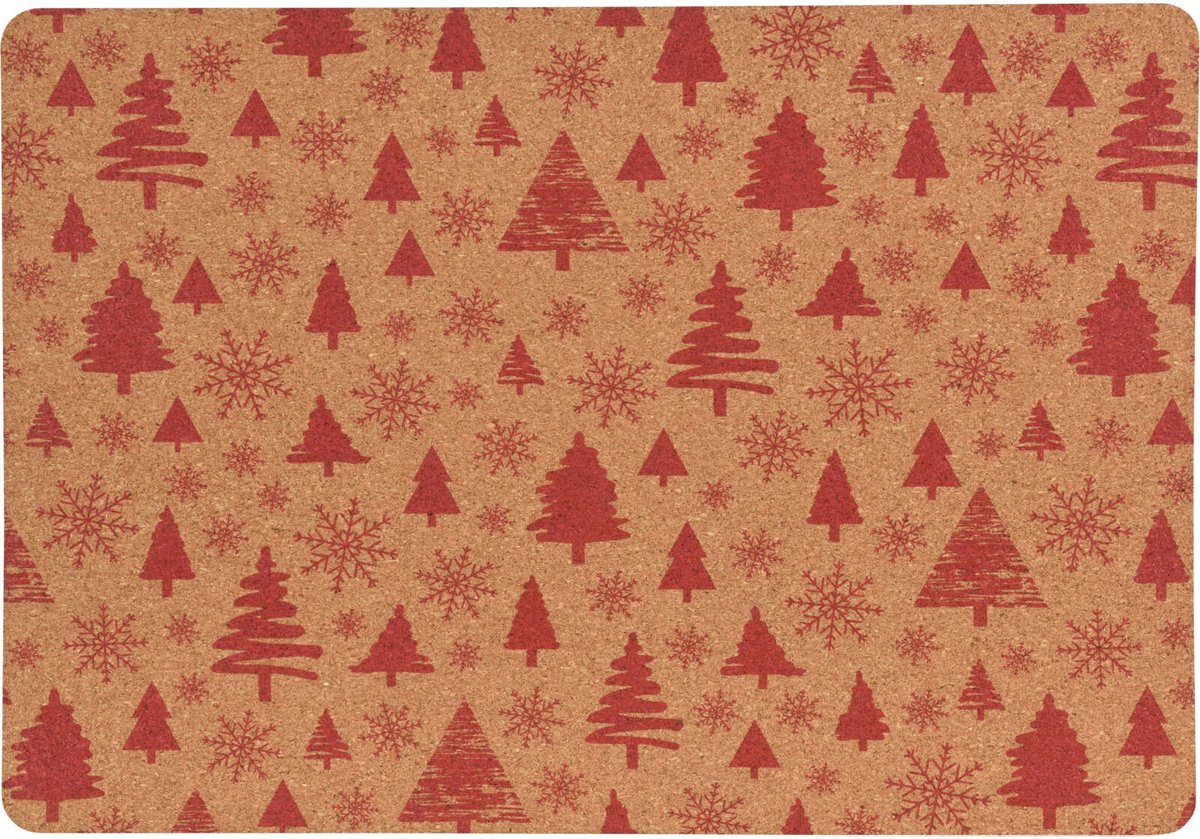 Kurken placemat, feestelijk patroon, 40 x 30 cm