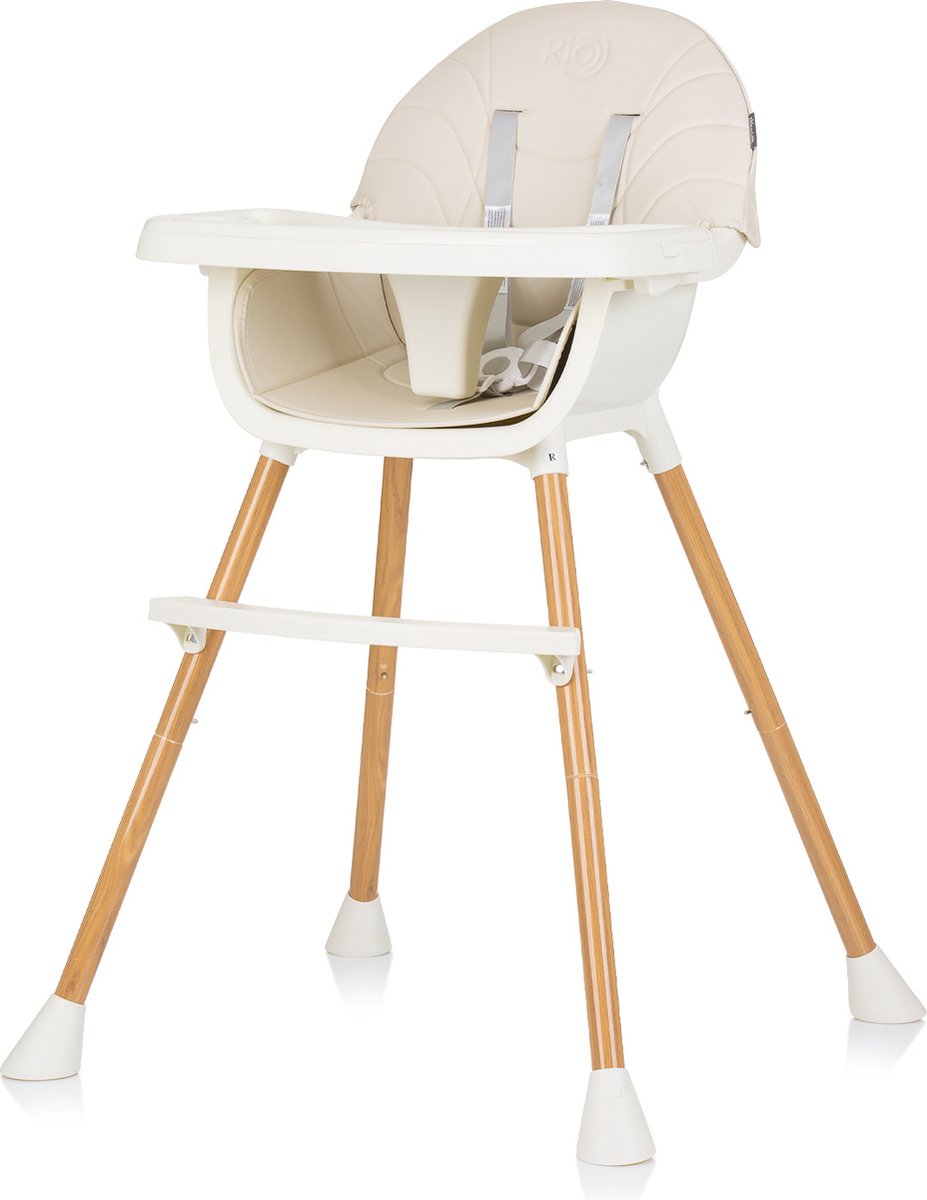 Chipolino Rio Kinderstoel - Baby eetstoel - 2 in 1 - Hoge stoel en kleine stoel - Vanaf 6 maanden - Verstelbaar - Beige