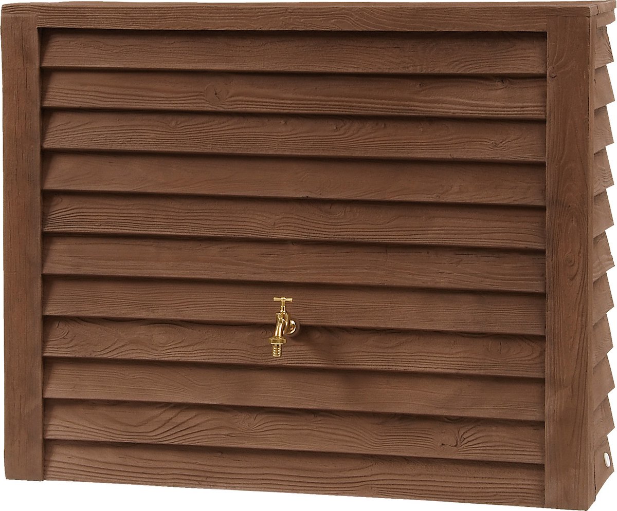 Luxe Houtlook regenton - 250 liter - Muur Regenton - Dark