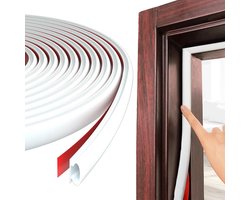 6 m/236 inch deur- en raamafdichting, witte D-vorm deurraamafdichting geluidsisolatie vervanging voor 2,5-6 mm opening, TPE-rubber zelfklevende Upvc-isolatieafdichtstrip, PVC-afdichting Ca