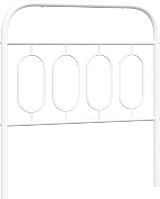 vidaXL Hoofdbord metaal wit 80 cm, hoofdeinde, metalen hoofdeinde, bedonderdeel, metalen hoofdbord, slaapkamermeubel, bedaccessoire, hoofdsteun
