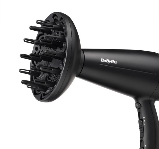 BaByliss Turbo Smooth 2200 Fohn D572DE - Ionische Anti-Pluis - Föhn met diffuser (15mm) - 2200 Watt - Haardroger - Coolshot