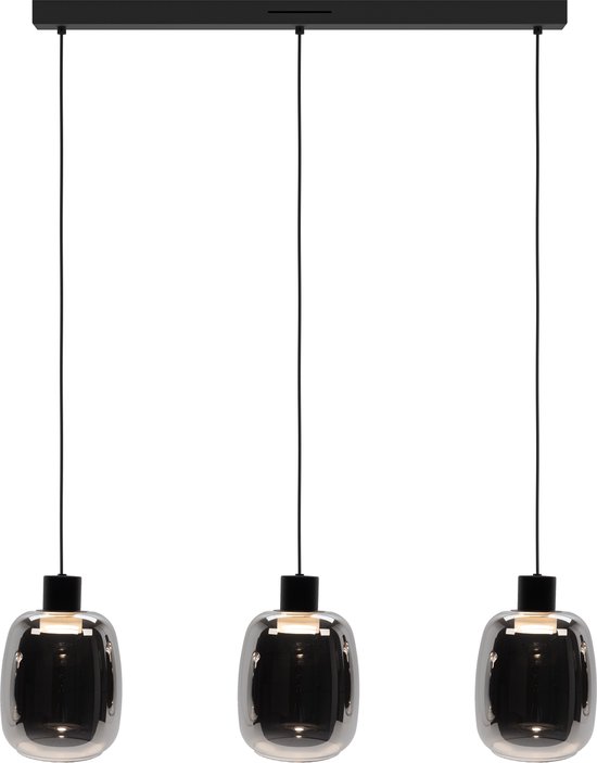 Led Rookglas Bol EGLO connect.z Molochio-Z Smart Hanglamp - LED - 88 cm - Zwart/Smoke ...