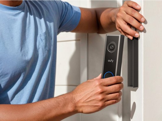 eufy Security C31 Video Deurbel - Add-on - Video Doorbell - 2K Resolutie - Nachtzicht - Draadloos/Batterij - Live videogesprek - 24/7 opname - Mens- en bewegingsdetectie - Compatibel met HomeBase S380 - Geen abonnementskosten