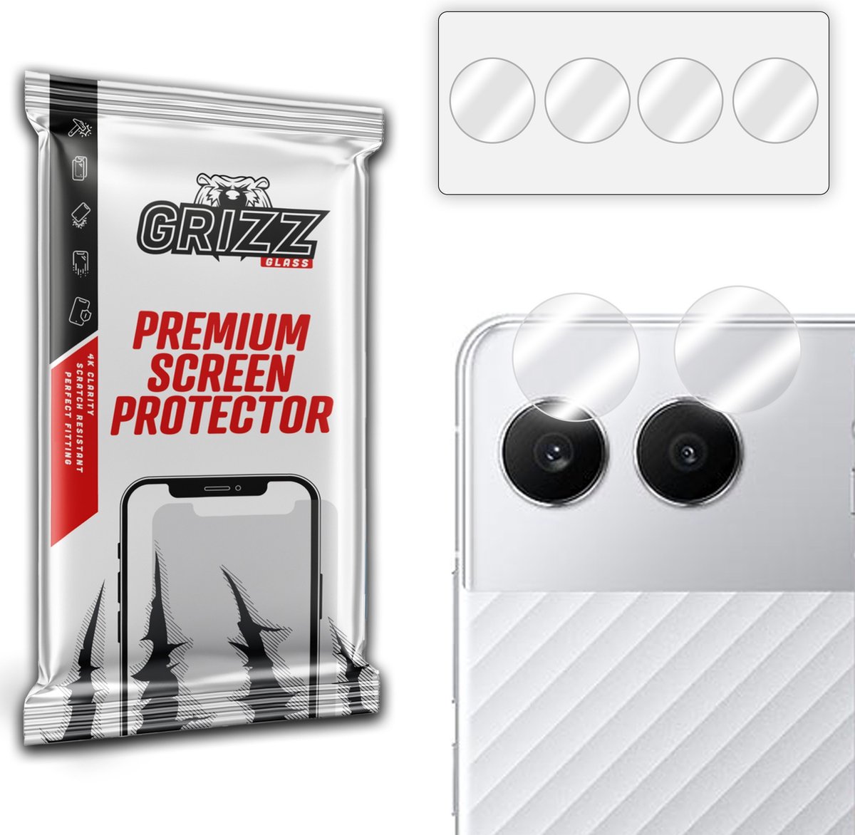GrizzGlass HybridGlass Camera Protector (2 stuks) voor OnePlus Nord 4 - Transparant