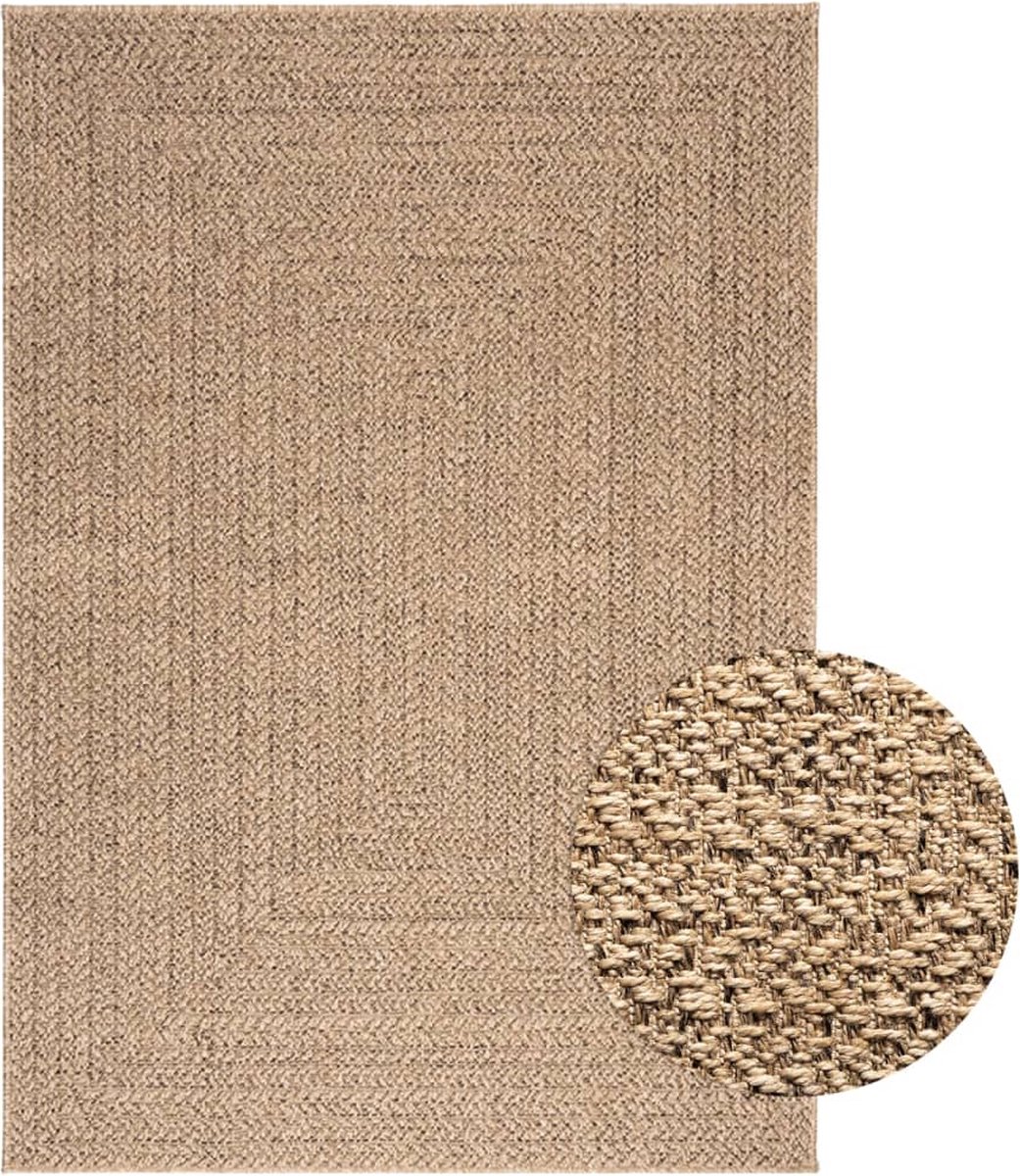 vidaXL ZIZUR Binnen/Buiten Tapijt - Jute Look, 120 x 170 cm, Bruin