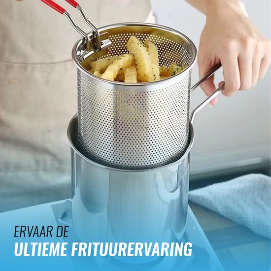 Mini Friteuse Électrique Acier Inox 304 - Avec Panier, Couvercle - Économique 1 Personne