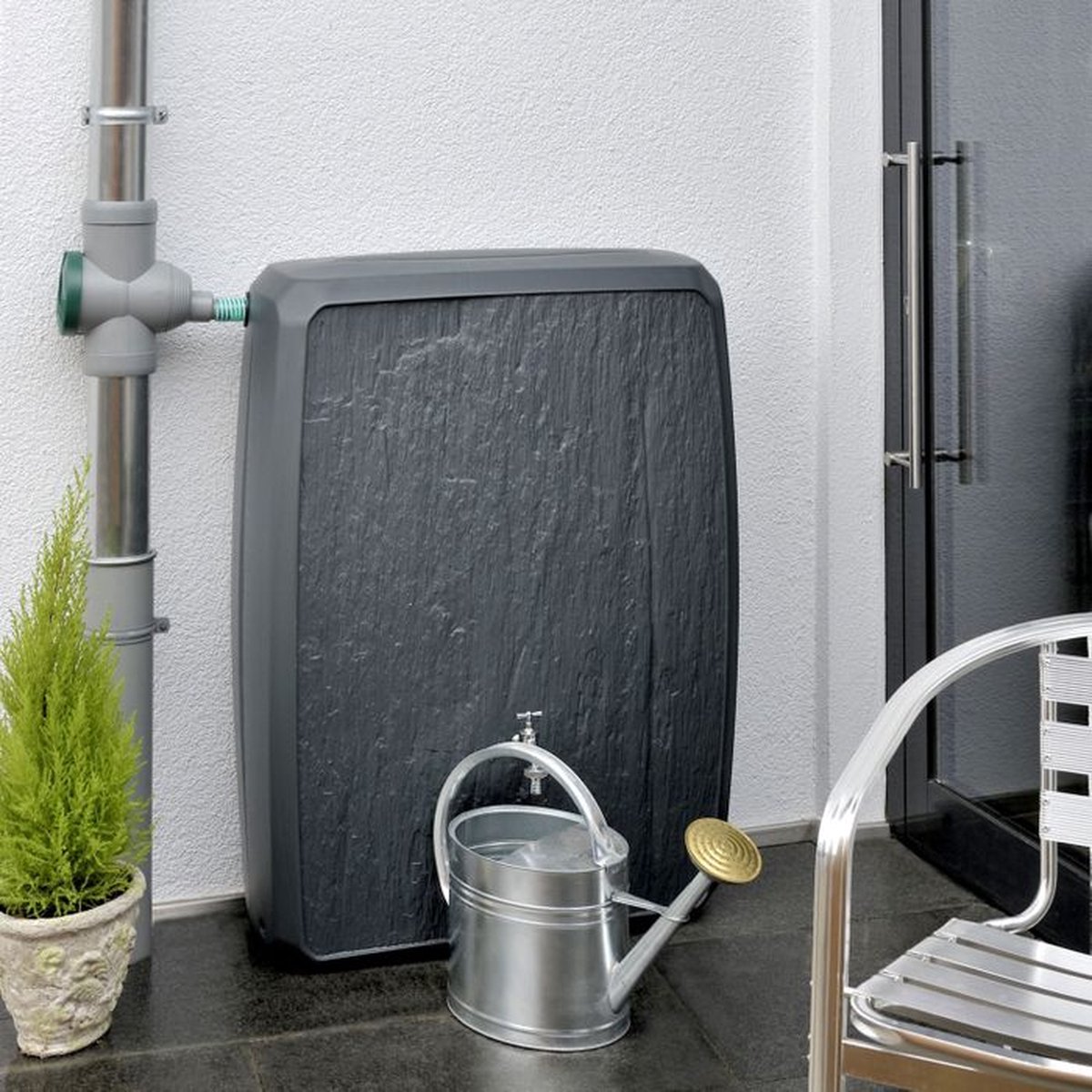 SlateStone Regenton - 250 liter - Antraciet