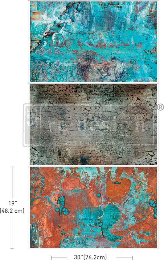 Redesign - PACK de papier de soie de découpage - Romance rustique - 3 feuilles 48,2 x 76,2 cm