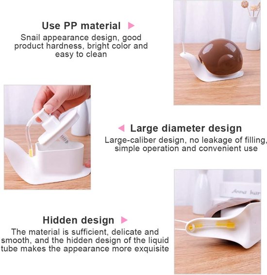 Cute Snail Soap Dispenser - Liquid Soap Dispenser - Snail Shape - Press Style - Hand Lotion Dispenser - Bathroom Accessories voor Countertop - Bruin van Merkloos	 — afbeelding 5