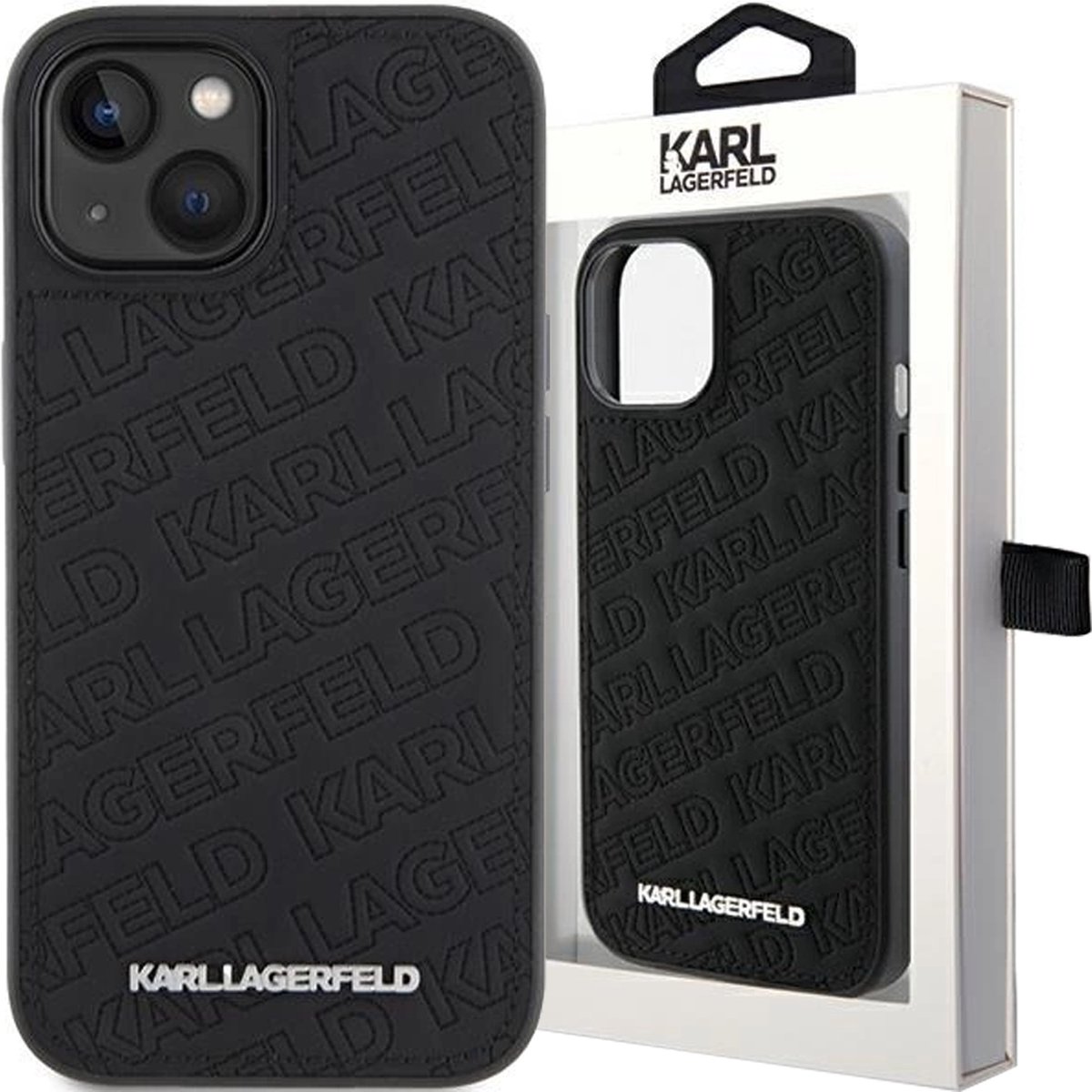 Karl - Lagerfeld - Quilted K Pattern hoesje voor iPhone - 11 / Xr - zwart