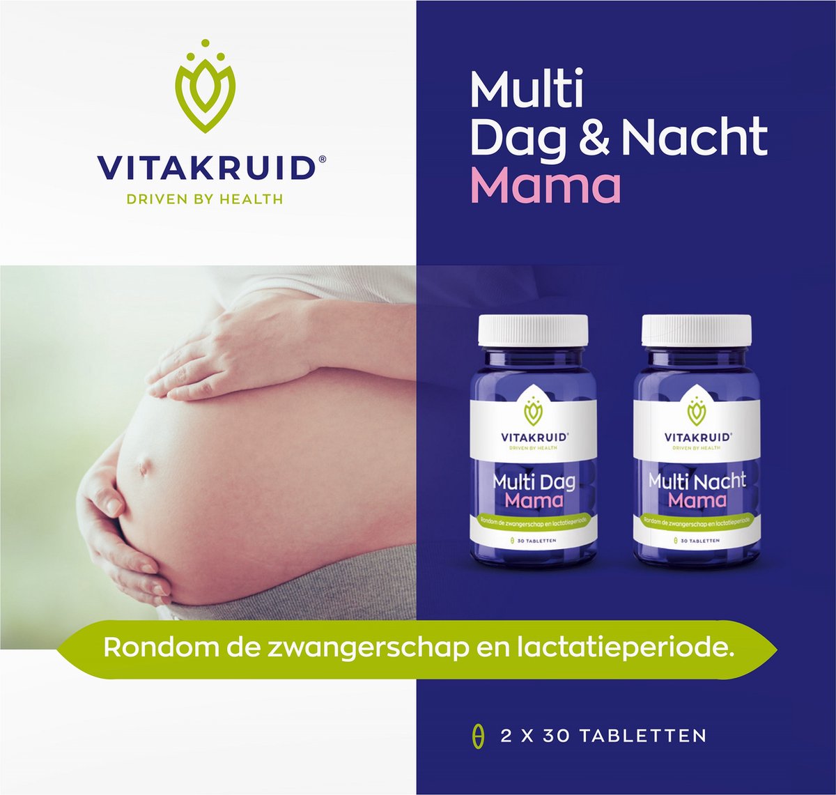 Goedkoopste Vitakruid Multi Dag & Nacht mama Voedingssuplement - 30 Dag tabletten - 30 Nacht Tabletten