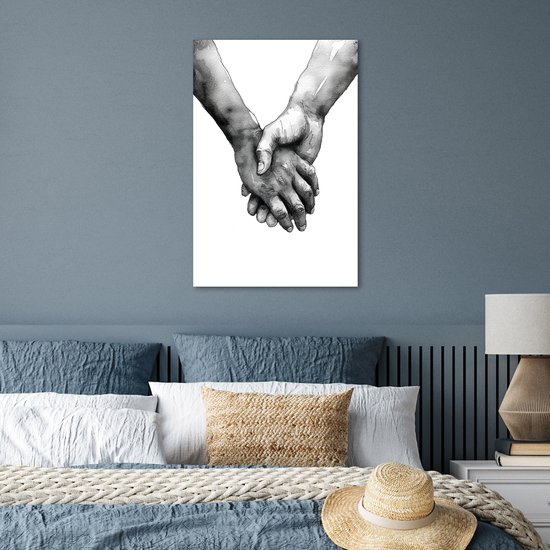 Affiche 60x90 cm - Mains - Zwart et blanc - Moderne - Art - Posters - Décoration chambre - Décoration murale salon - Décoration murale chambre