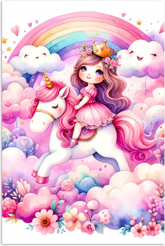 Kinderlamp - Meisjes - Design - Unicorn - Regenboog - Roze - Nu bij