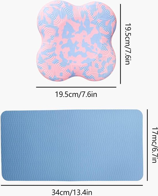 Antislip Kniekussen Yoga Ondersteuning Mat - Slijtvaste Workout Kniebeschermer - Pack van 4 — afbeelding 3