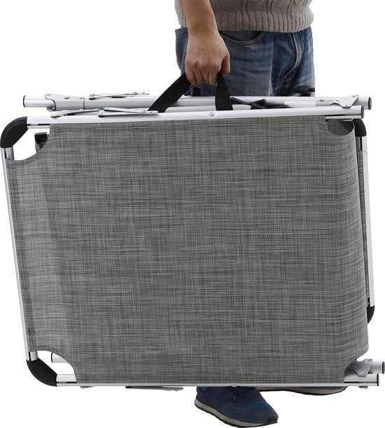MIRA Home - Ligstoel - Ligstoel met zonnescherm - Tuin - Opvouwbaar ligbed - 65x200x48