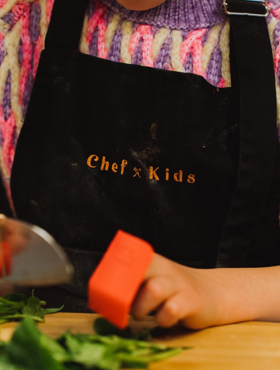 Chef-kids kookschort klein - zwart
