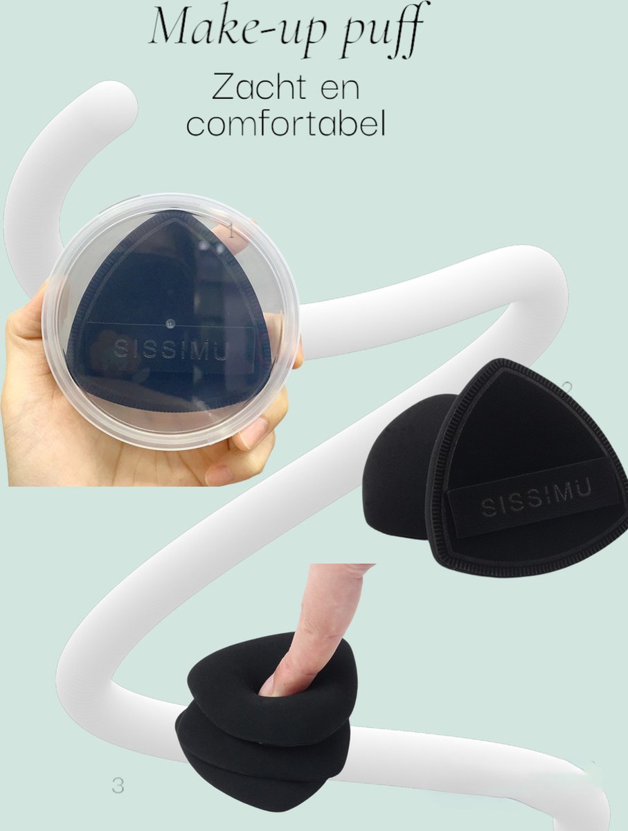 Goedkoopste 2 Stuk Beauty Blender | Zwart | Driehoek Blender spons voor make-up | Foundation blender | Applicator Make-up | Make-up spons | Make-up Ei | Wasbaar nat en droog | Powder puff driehoek | Zwart