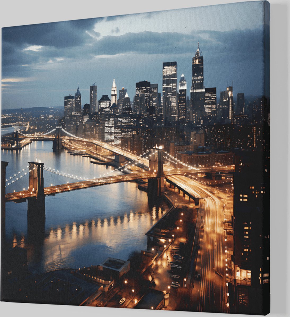 Trendex Global Canvas Schilderij - Stad - New York - Landschap - 40x40x2 cm Meerkleurig