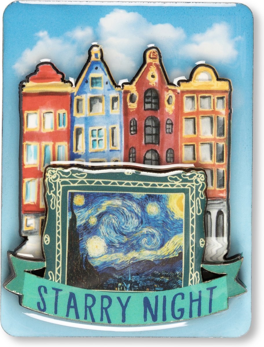 Memoriez 2D Magneet Starry Night Huisjes