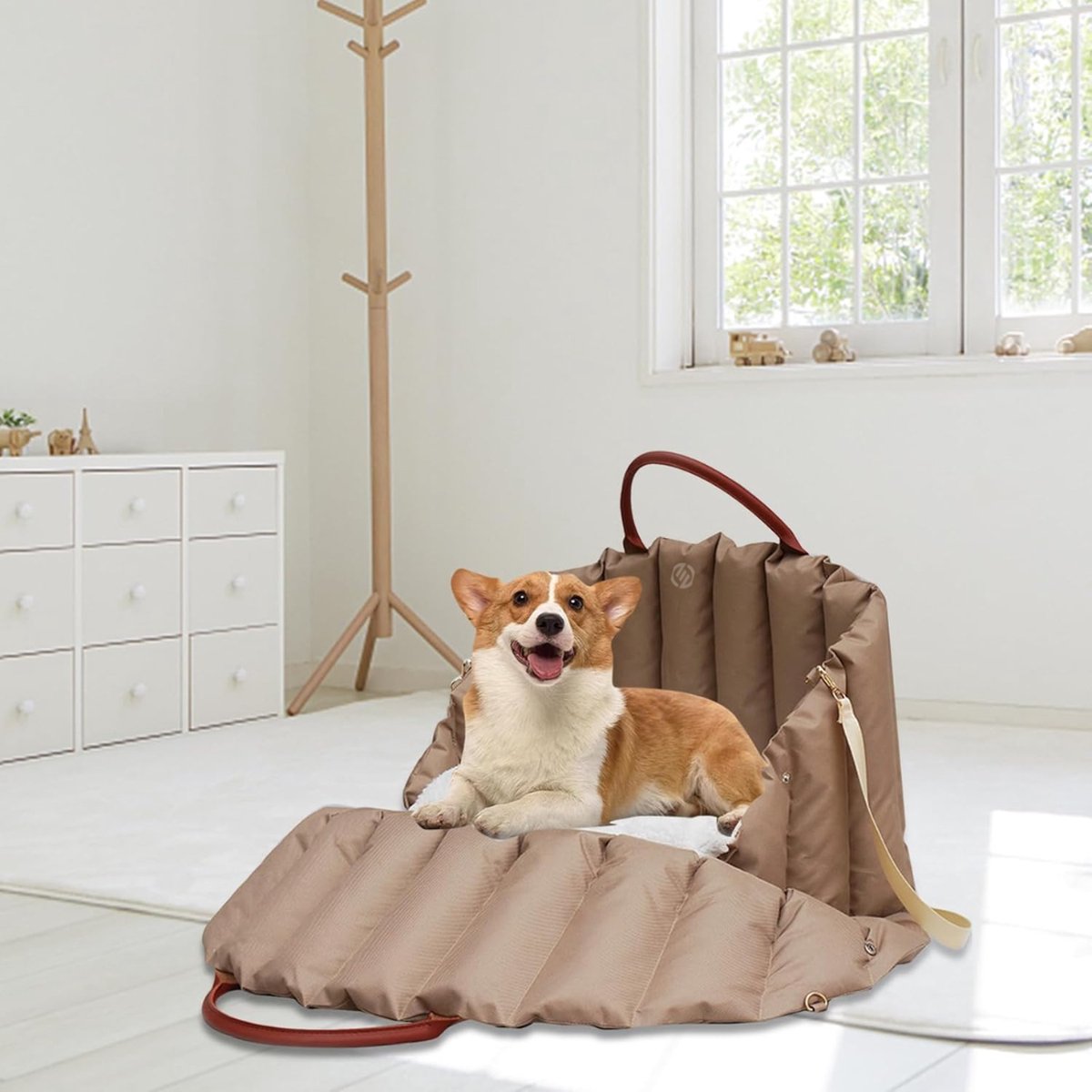 Equivera Hondenmand Auto Met Gordel – Hondenmand – Hondenmand Auto – Autostoel Hond – Hondenstoel Auto – Met Gordel