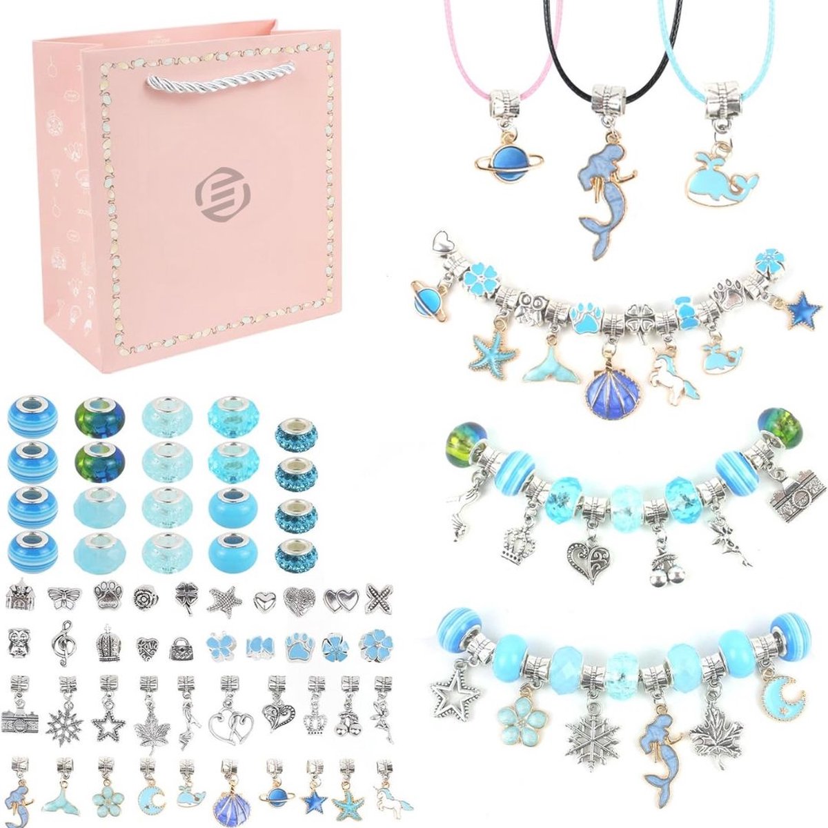 Equivera Armbandjes Maken Set Meisjes - Knutselset Meisjes - Knutselset voor Meisjes - Knutselset Meiden - Sieraden Maken Meisjes - Armbandjes Maken Meisjes - Cadeautip voor uw kind!