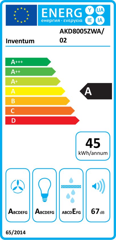 Inventum AKD8005ZWA schuine wandschouw afzuigkap 80 cm - Afzuigcapaciteit 660 m3/h - Geschikt voor open keuken - 4 standen - Timer - Display met tiptoetsen - Ledspots - Luchtafvoer en recirculatie - Zwart