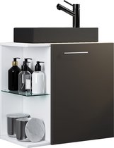 VCM 2-tlg Badmöbel Set Gäste WC Gästebad Waschplatz Waschtisch klein schmal Hausa- BL