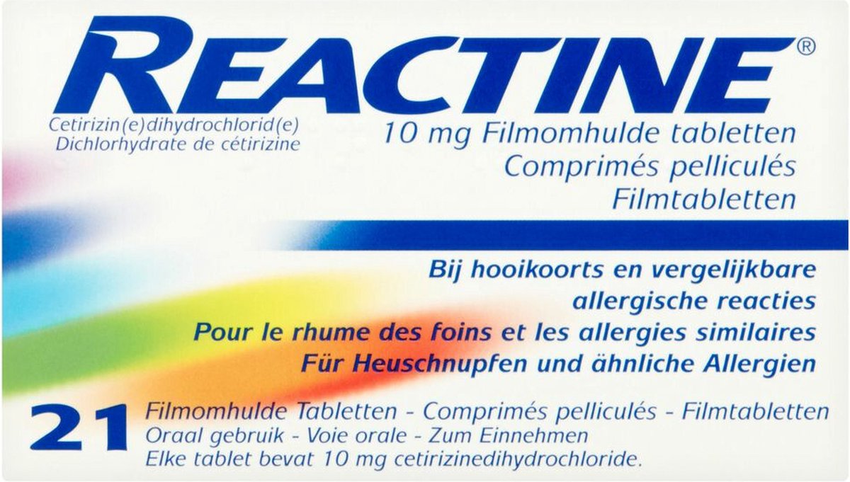 Goedkoopste Reactine Allergietabletten Cetirizine 10 mg - 2 x 11 tabletten