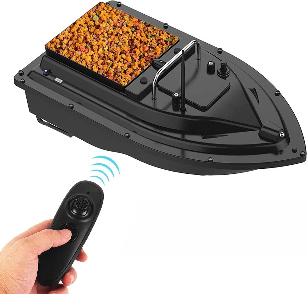 Tumex - Voerboot - Voerboot Karper - Met Afstandsbediening - 5200mAh Oplaadbare Batterij - Nachtverlichting - Inclusief Reservepropellers