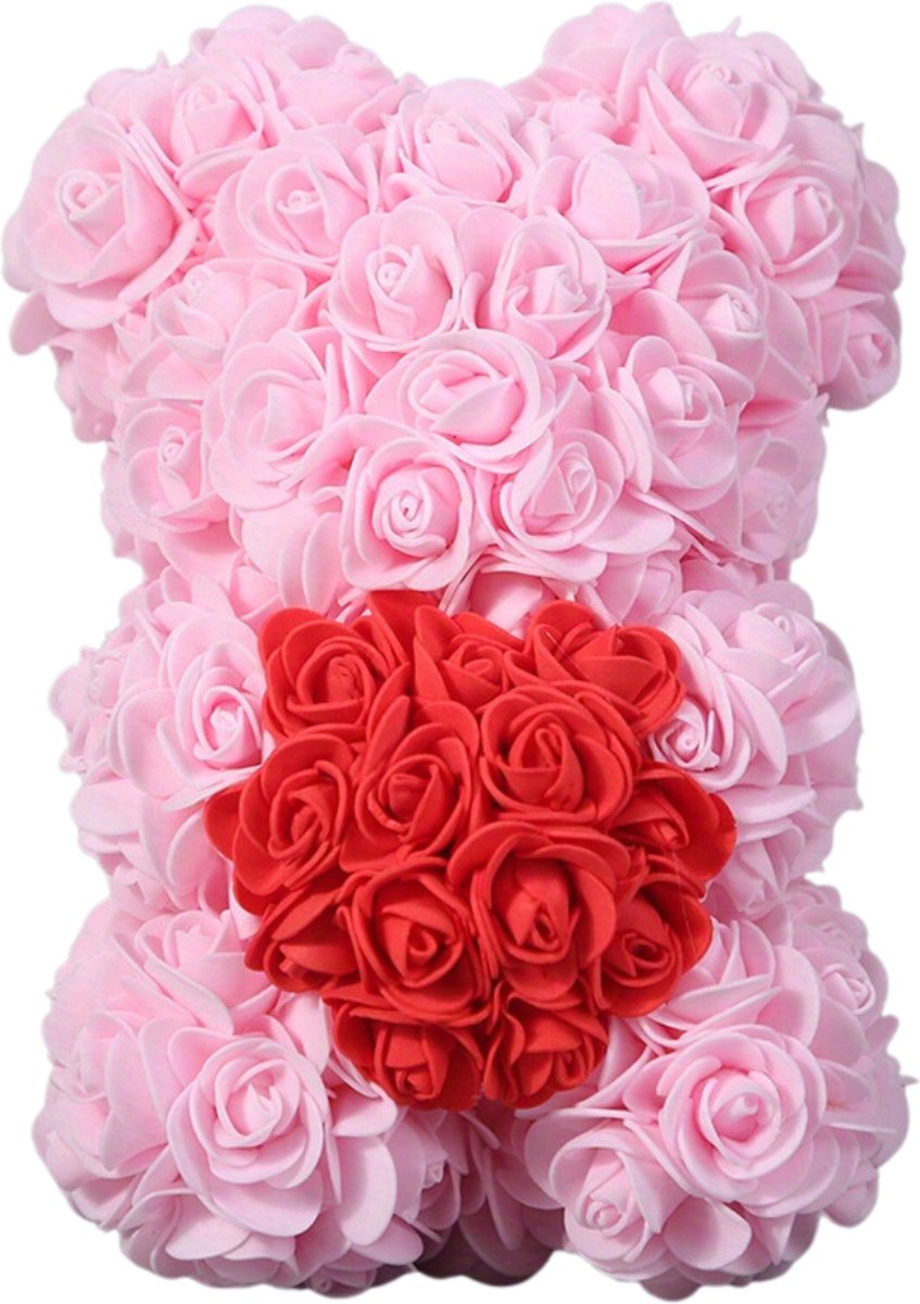 Bovista Rozen Teddy Beertje - Valentijn Cadeautje Voor Haar & Hem - Rose Bear - Rozen Beer - Vrouw - Licht Roze