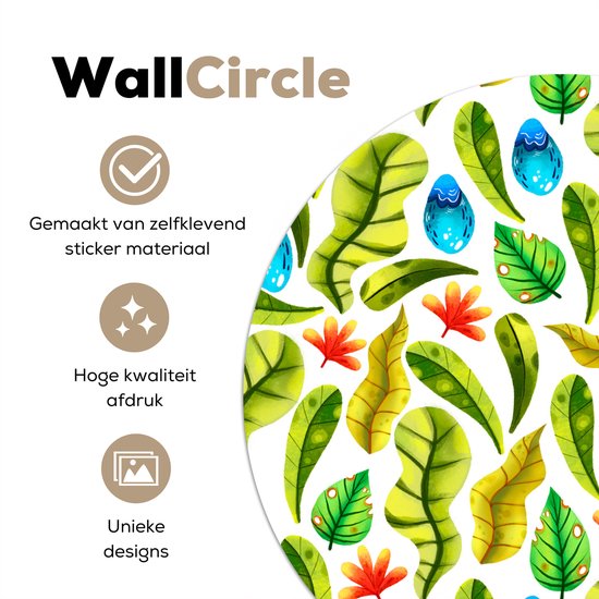 WallCircle® - Cercle de papier peint 100x100 cm - Stickers muraux Jungle - Design - Feuilles - Cercle mural - Accessoires chambre enfant - Décoration chambre bébé - Cercle mural autocollant