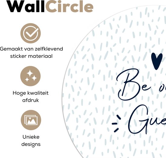 WallCircle® - Papier peint cercle 80x80 cm - Stickers muraux Citations - Proverbes - 'Soyez notre invité' - Cercle mural salon - Cercle mural chambre - Décoration de chambre autocollante - Accessoires de Décoration murale